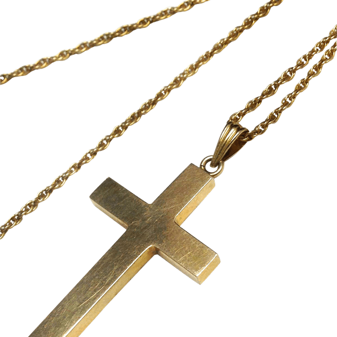 Gold Cross Chain PNG