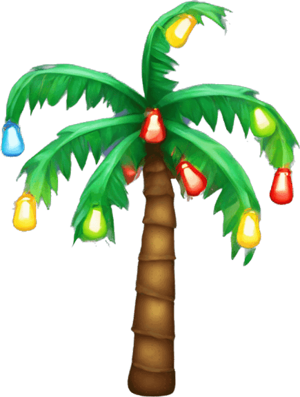 Palm Tree With Christmas Lights PNG