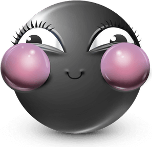 Blushing Blue Emoji PNG