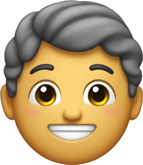 Blushing Blue Emoji PNG
