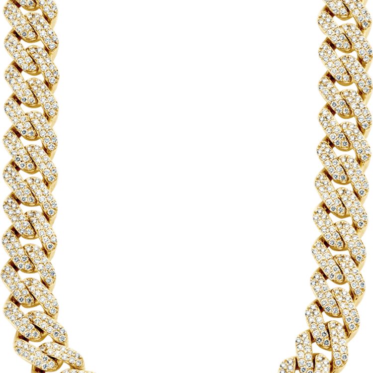 Gold Cuban Link Chain PNG
