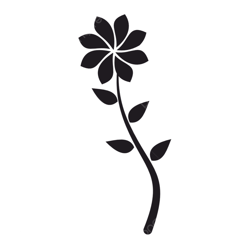 Flower Black And White PNG