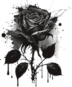 Black And White Rose PNG