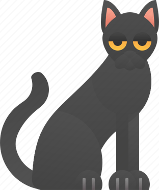 Black Cat Yellow Eyes PNG