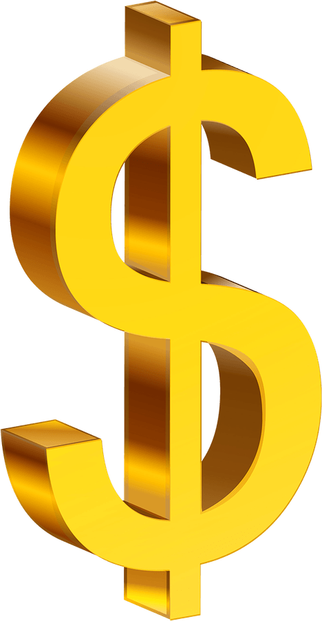 Gold Dollar Sign PNG