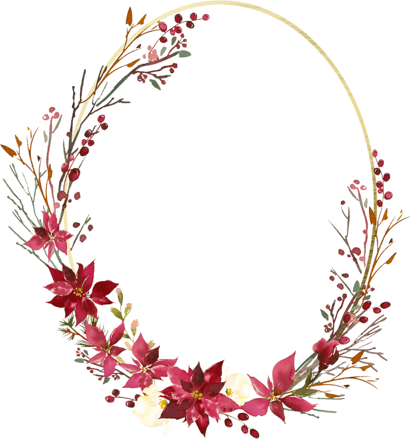 Watercolor Floral Frame PNG