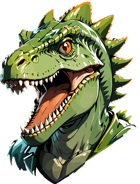 Cartoon Dinosaur Head PNG
