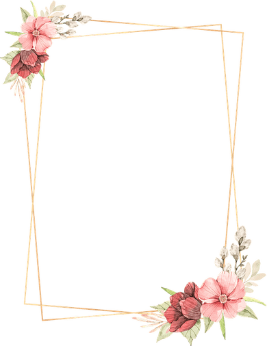 Pink Flowers Border PNG