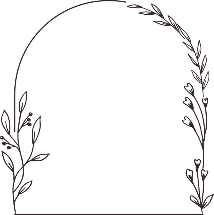 Floral Border Black PNG