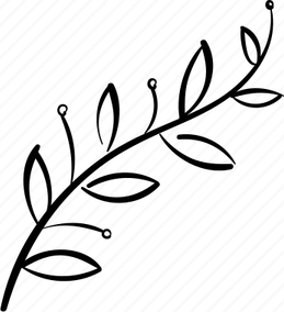 Olive Branch Black PNG