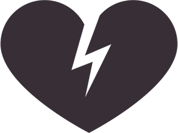 Black Broken Heart PNG