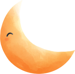Orange Crescent Moon PNG