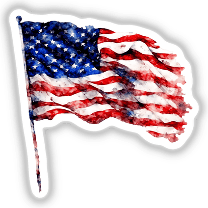 Watercolor American Flag PNG