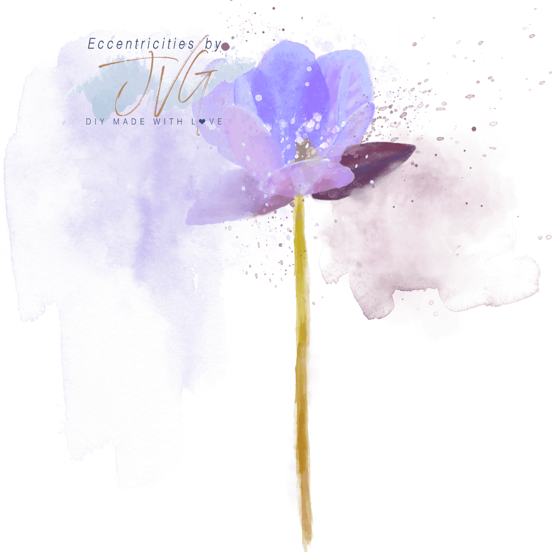 Watercolor Purple Flower PNG