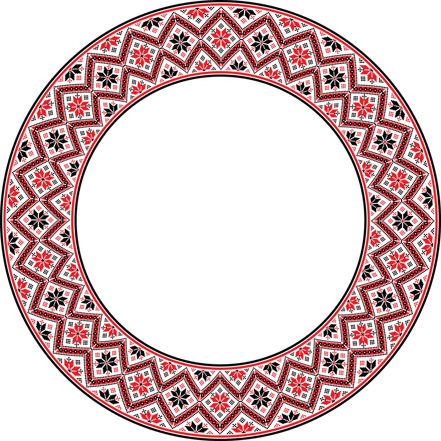 Red Round Border PNG