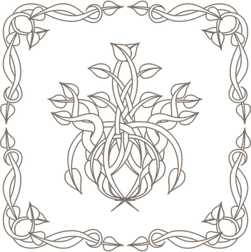 Floral Border Black PNG