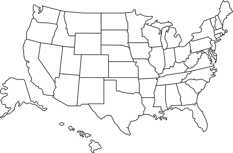 Blank Map Of The United States PNG