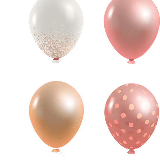 Pink And Gold Balloons PNG
