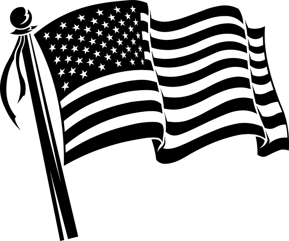 American Flag Black And White PNG