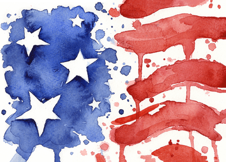 Watercolor American Flag PNG