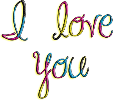 I Love You Text PNG