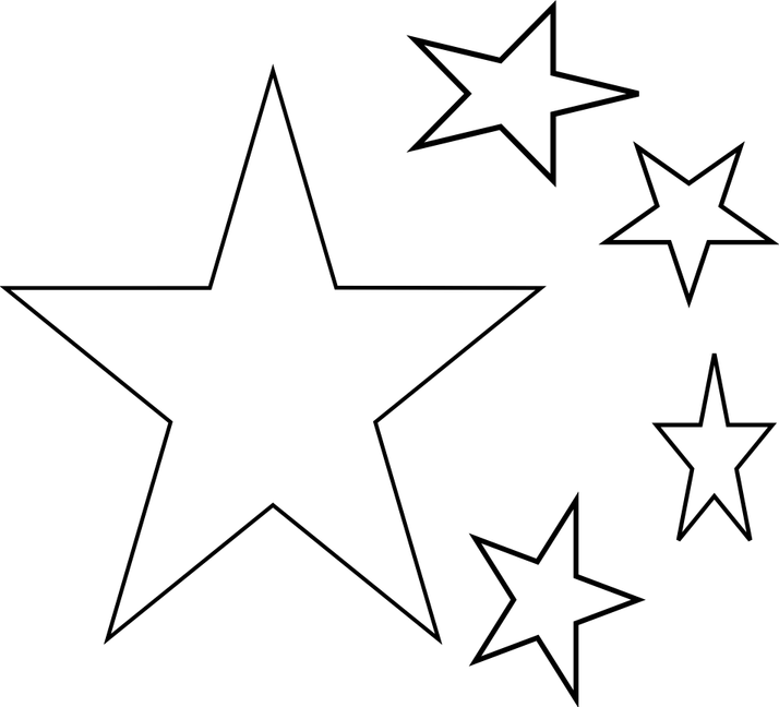 5 Star Black And White PNG