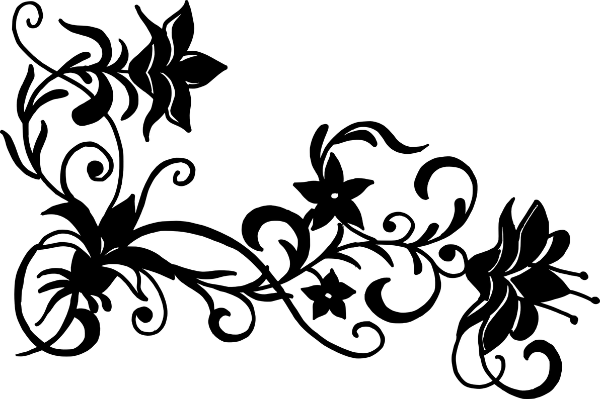 Grey Flower Border PNG
