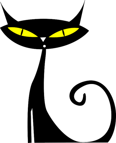Black Cat Yellow Eyes PNG