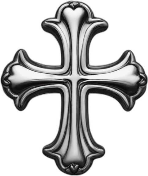 Chrome Heart Cross PNG
