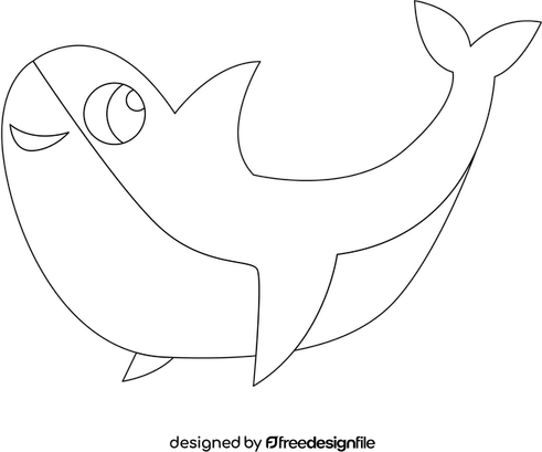 Baby Shark Black And White PNG