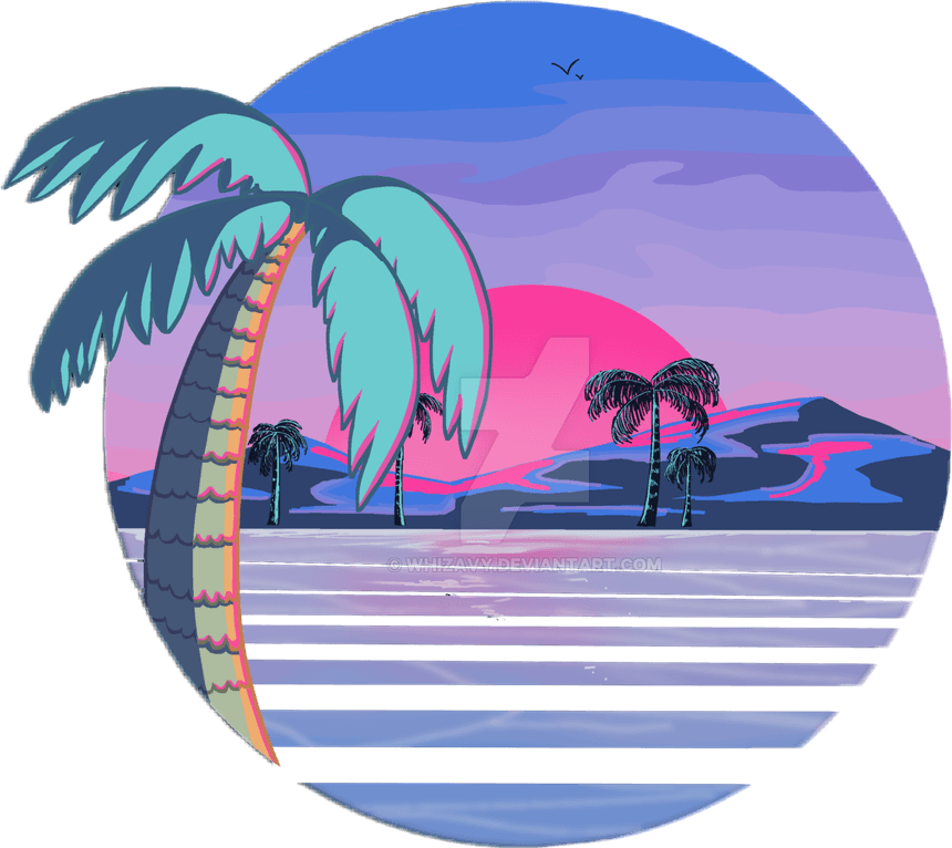 Vaporwave Palm Tree PNG