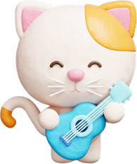 Guitar Cat PNG