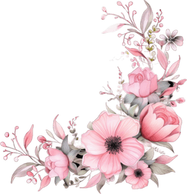 Wedding Invitation Flower Border PNG