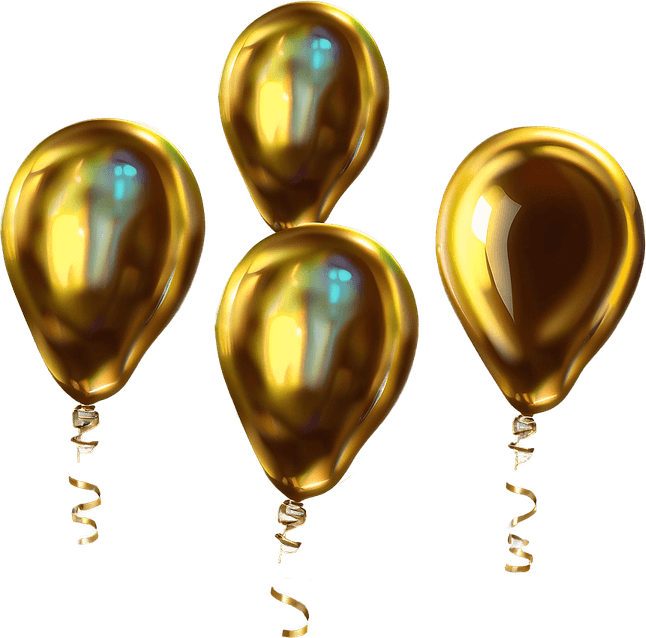 Gold And White Balloon PNG
