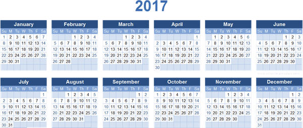 2017 Calendar PNG