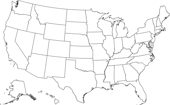 Blank Map Of The United States PNG