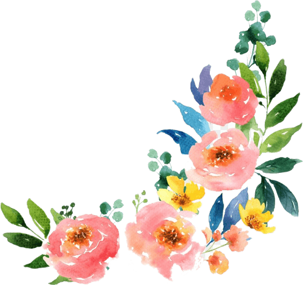 Watercolor Floral Frame PNG