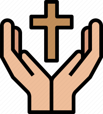 Praying Hands With Cross PNG