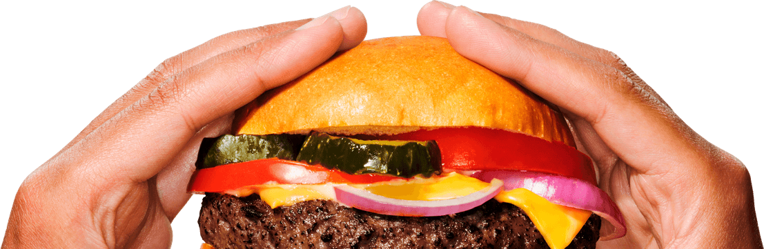 Hand With Burger PNG