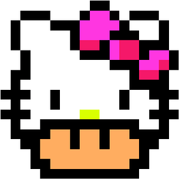 Hello Kitty Pixel Art PNG