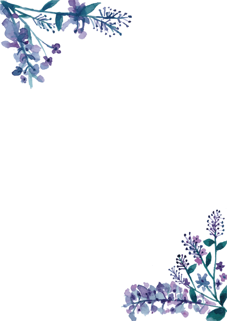 Watercolor Floral Frame PNG