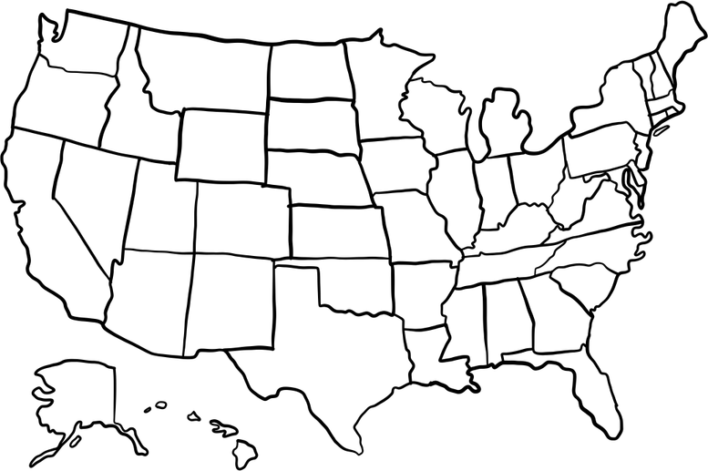 Blank United States Map PNG