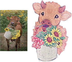 Sunflower Cow PNG
