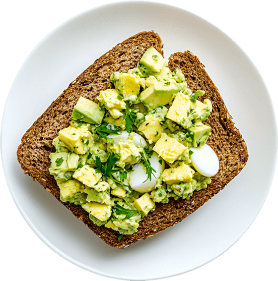 Avocado Toast With Egg PNG
