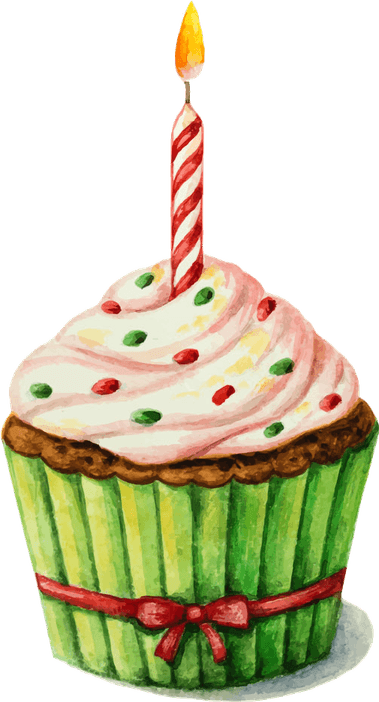 Watercolor Birthday Cake PNG