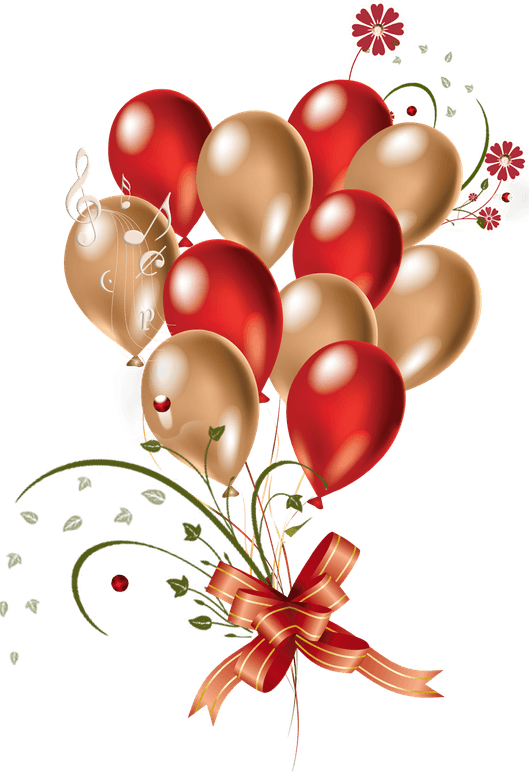 Pink And Gold Balloons PNG