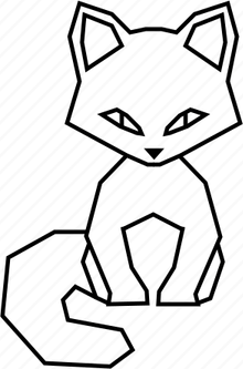 Geometric Cat PNG