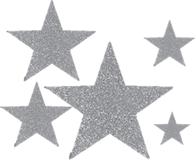 Silver Glitter Star PNG