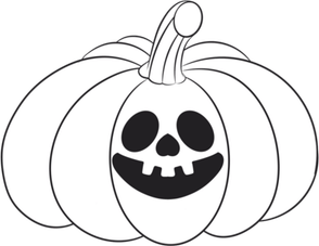 Halloween Pumpkin Black And White PNG