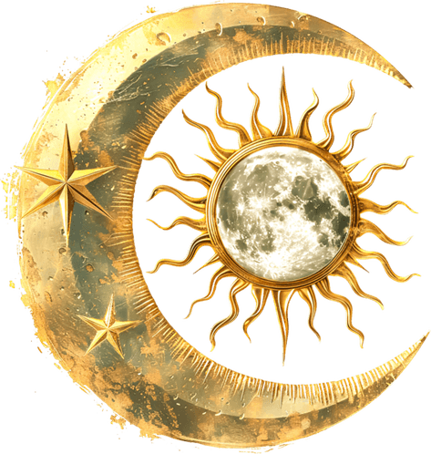 Celestial Sun And Moon PNG